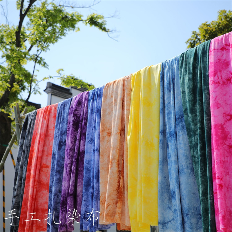 Shibori Tie Dye - Estampado étnico de tela de rayón