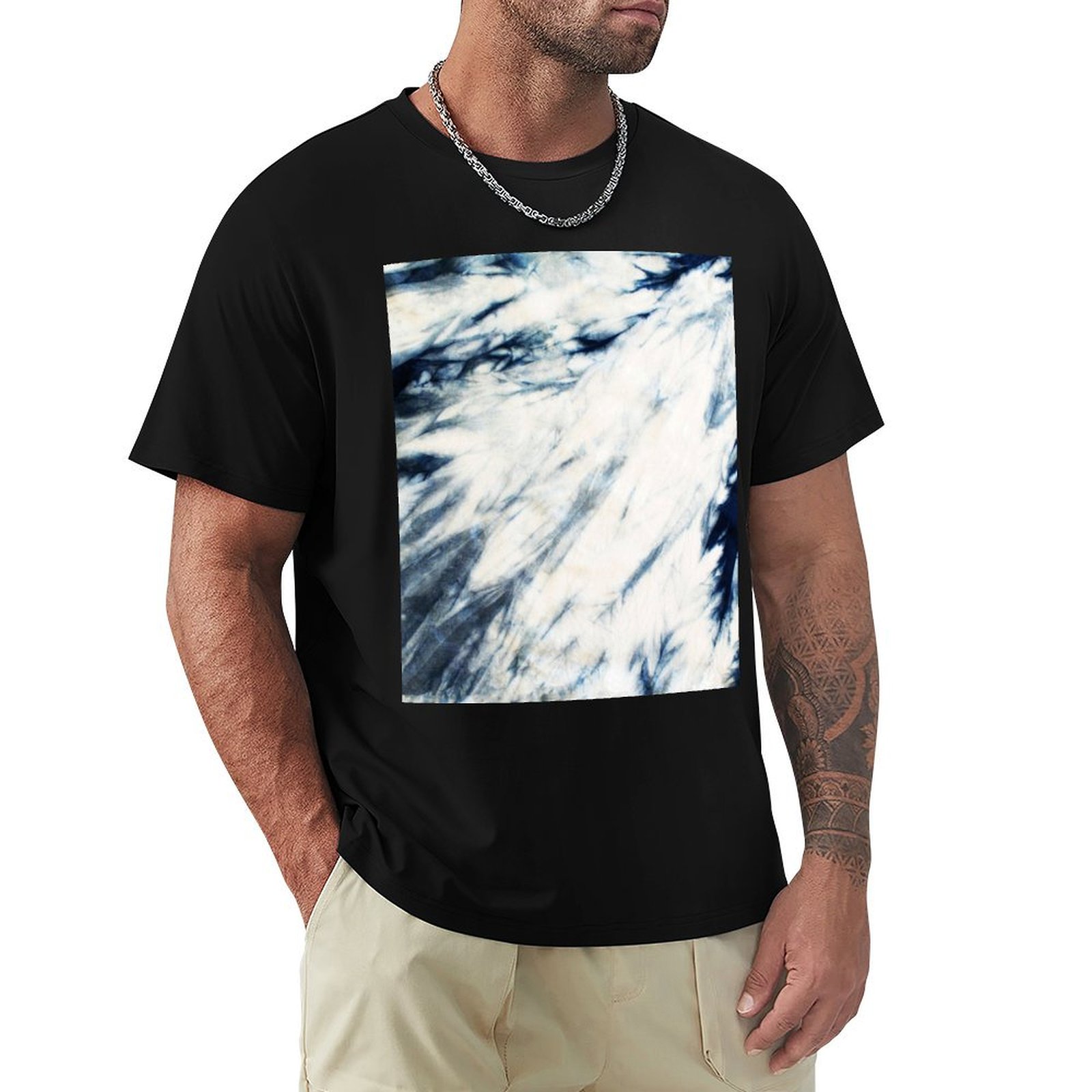 Shibori Tie Dye - Camiseta Shibori Indigo Marble Tie Dye,