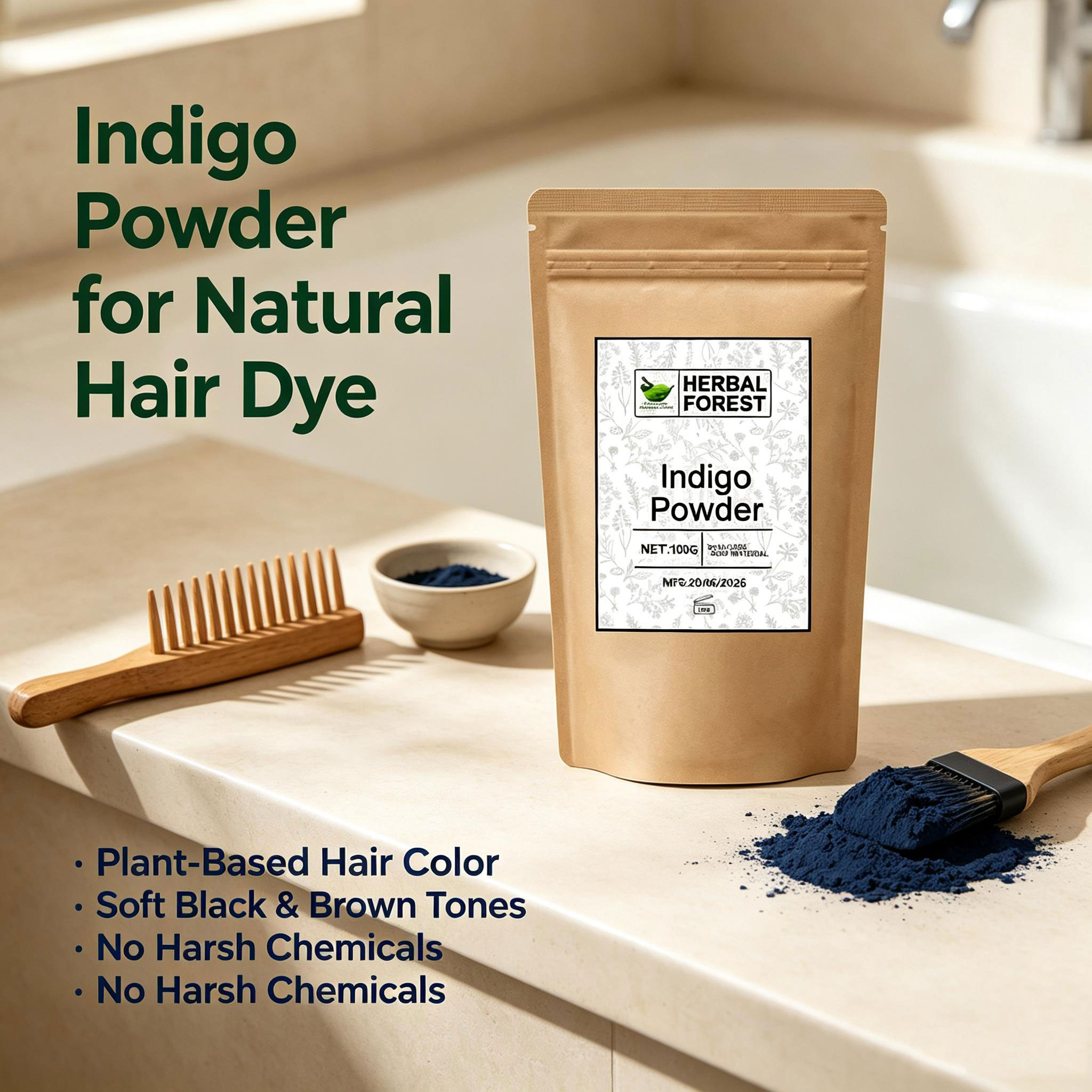 Tinte de cabello indio natural - Indigo Dye Kit reseña y precio